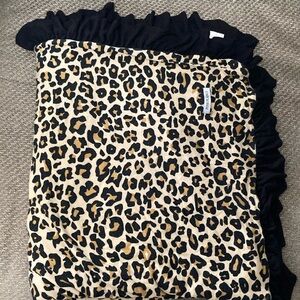 Posh peanut Lana leopard and black ribbed ruffle luxe patoo